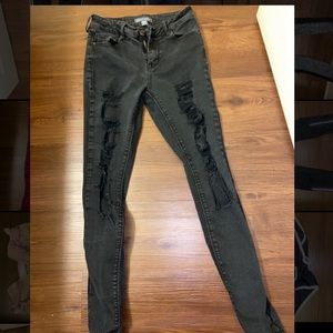 k&k black ripped jeans